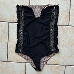 Black acacia one piece swim